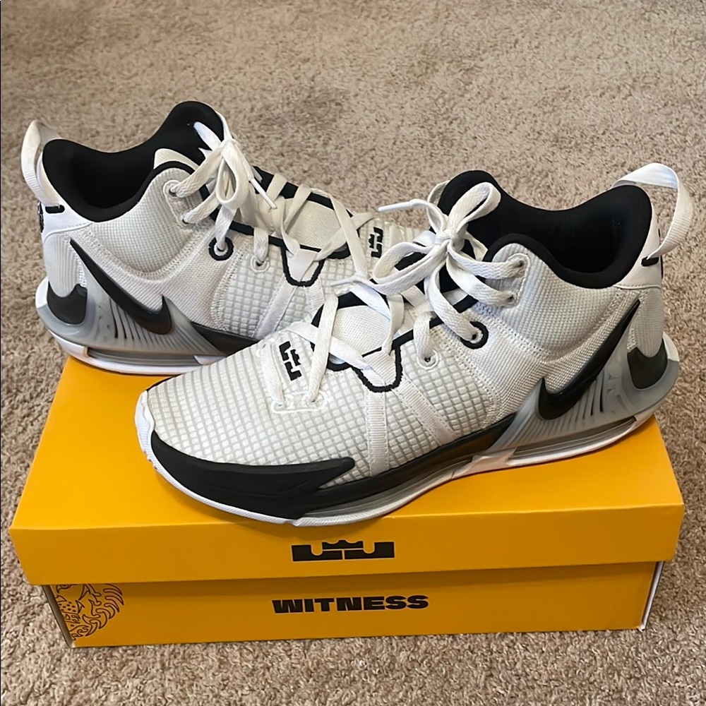 Nike LeBron Witness White and Black Sneakers